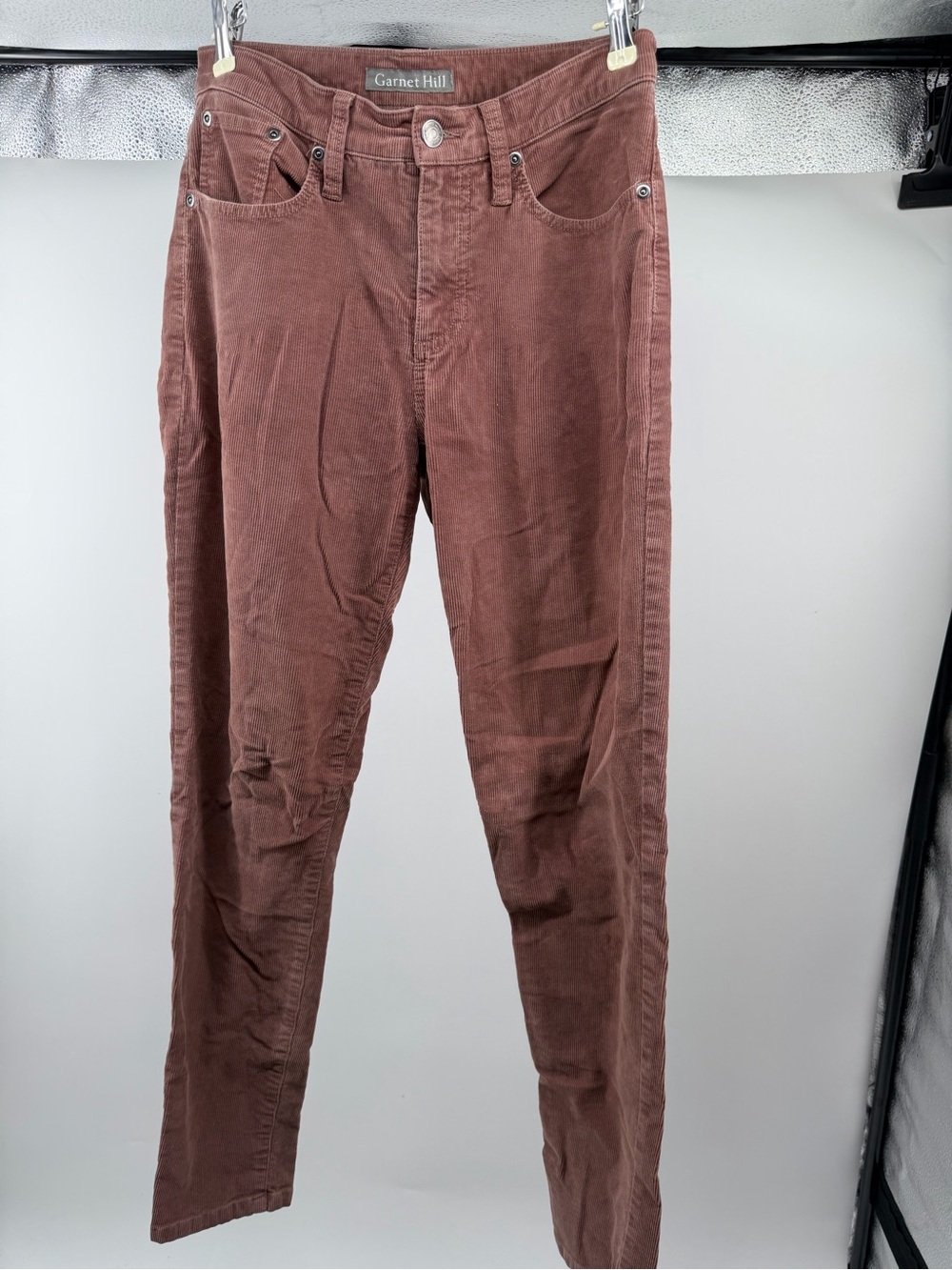 Garnet Hill Men's Corduroy Slim Straight Jeans in Brown